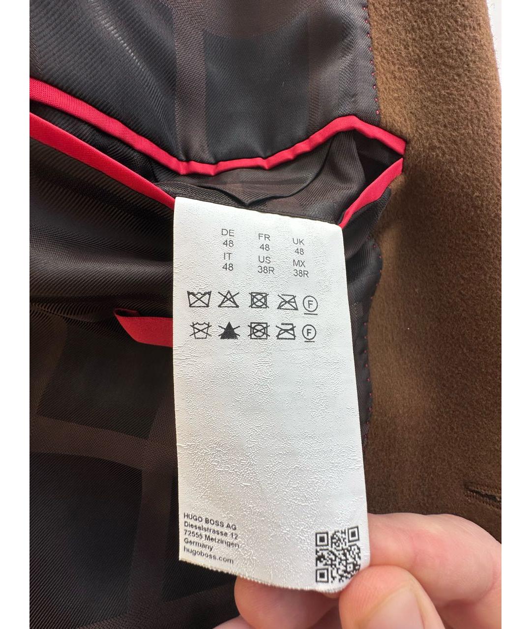 HUGO BOSS Коричневое кашемировое пальто, фото 7
