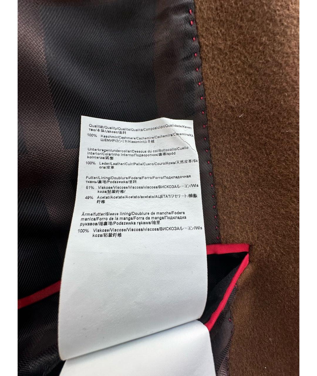 HUGO BOSS Коричневое кашемировое пальто, фото 5