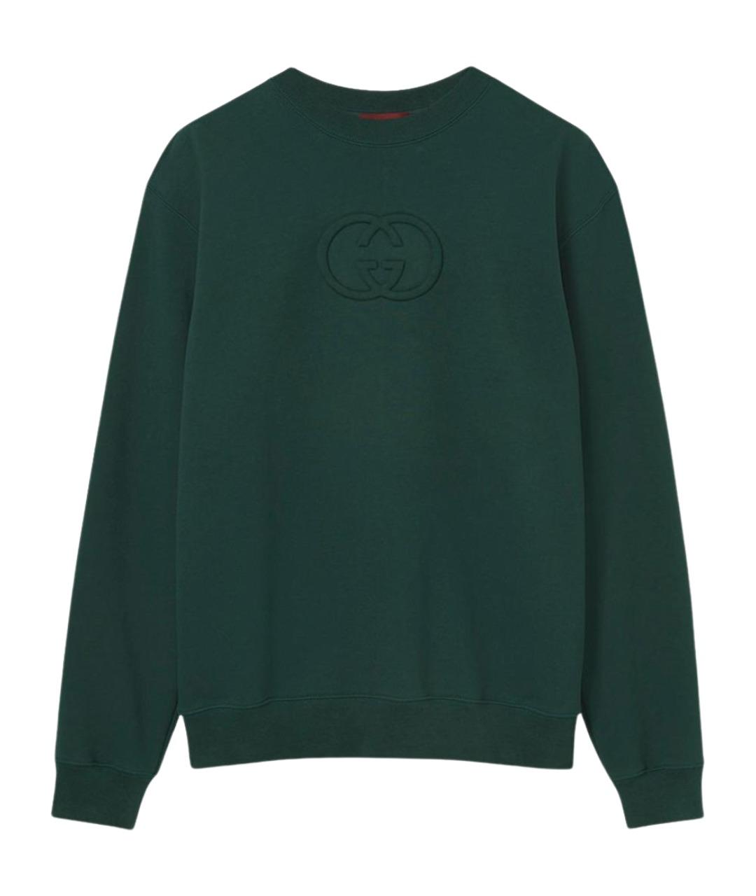 GUCCI Зеленый хлопковый джемпер / свитер, фото 1