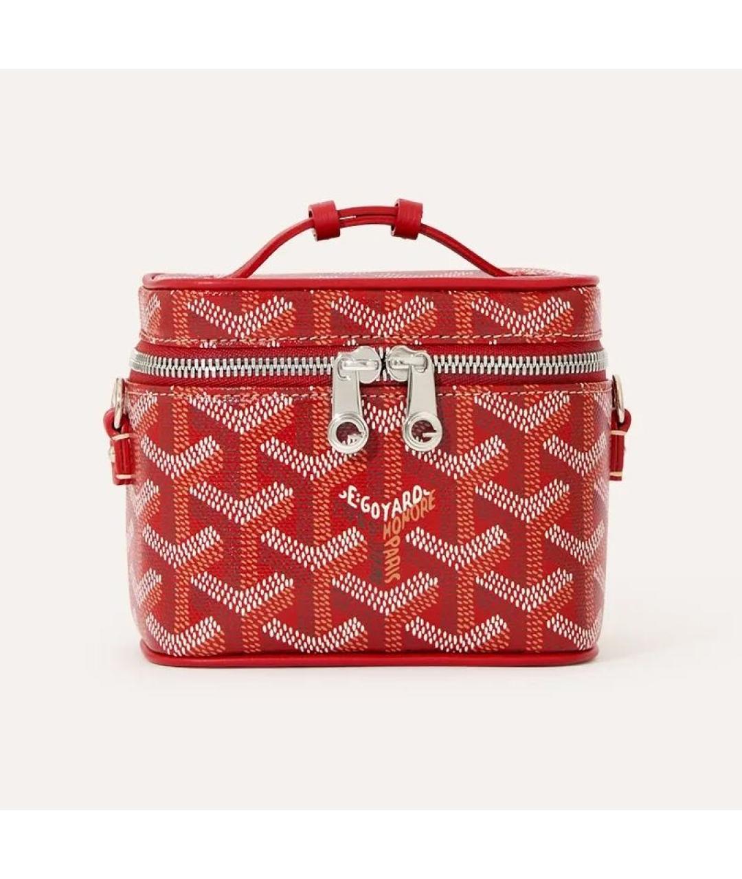 GOYARD Красная кожаная сумка через плечо, фото 5