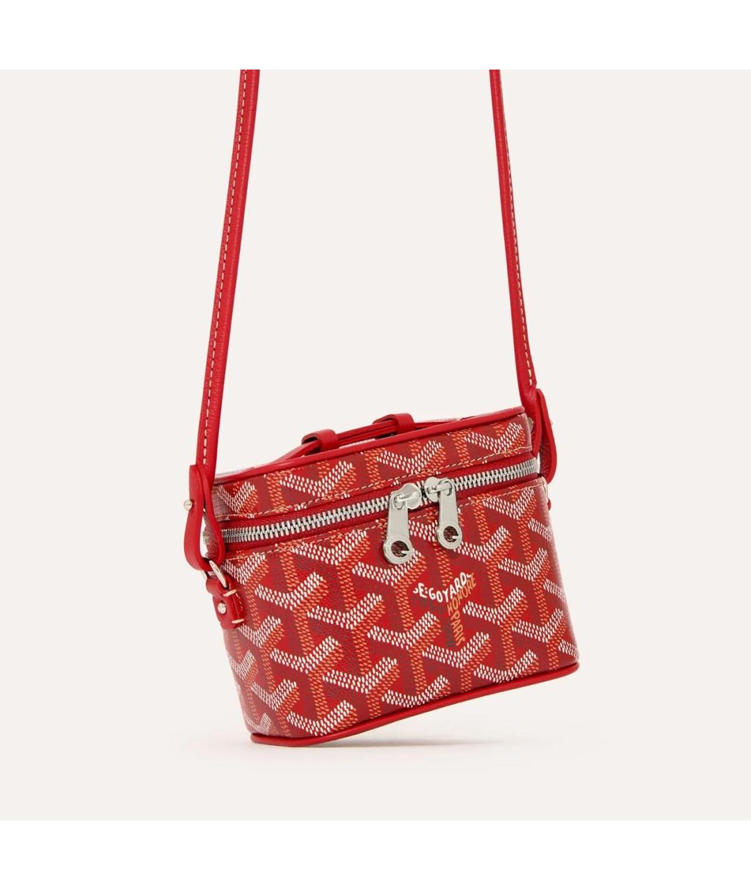 GOYARD Красная кожаная сумка через плечо, фото 3