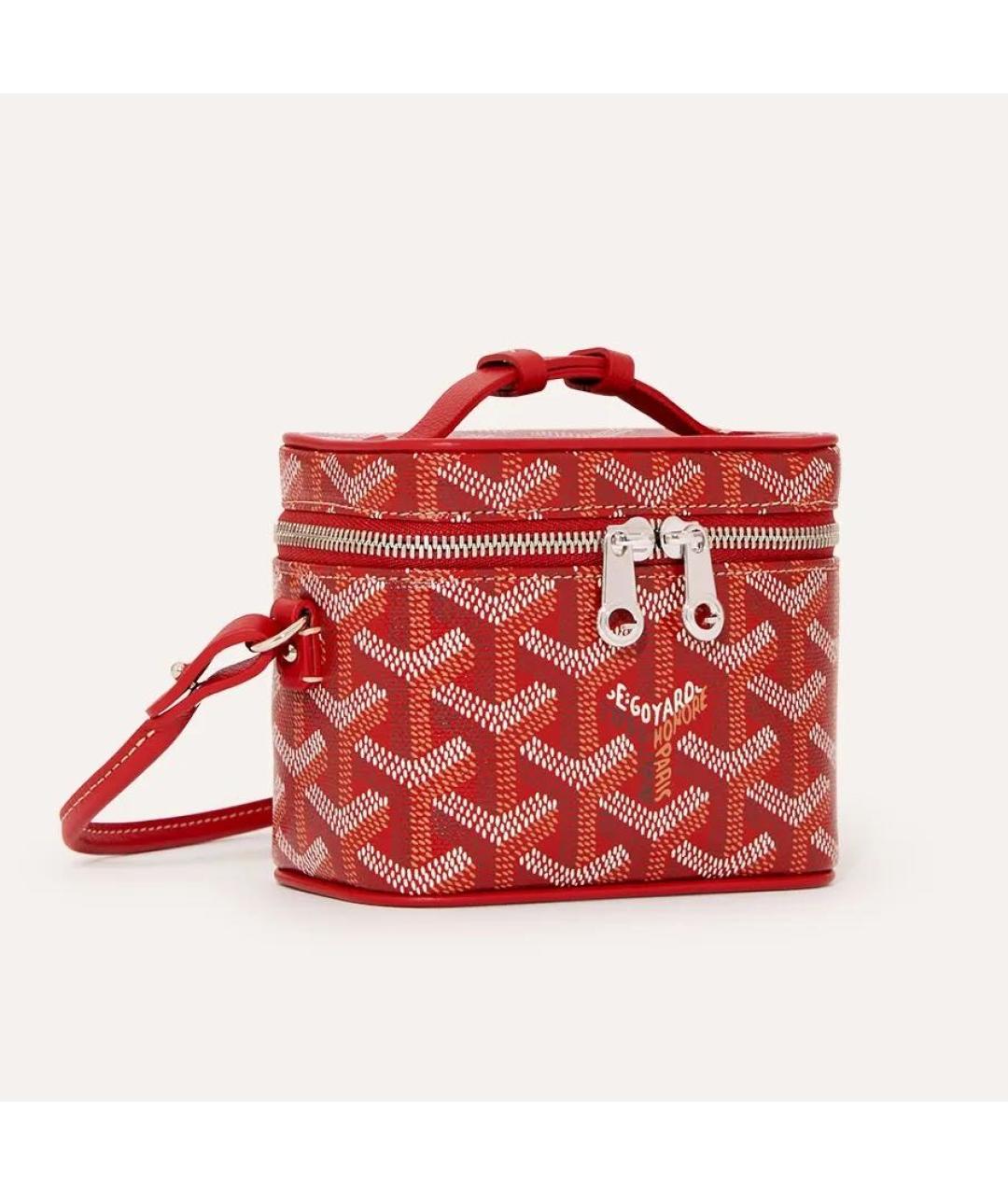 GOYARD Красная кожаная сумка через плечо, фото 2