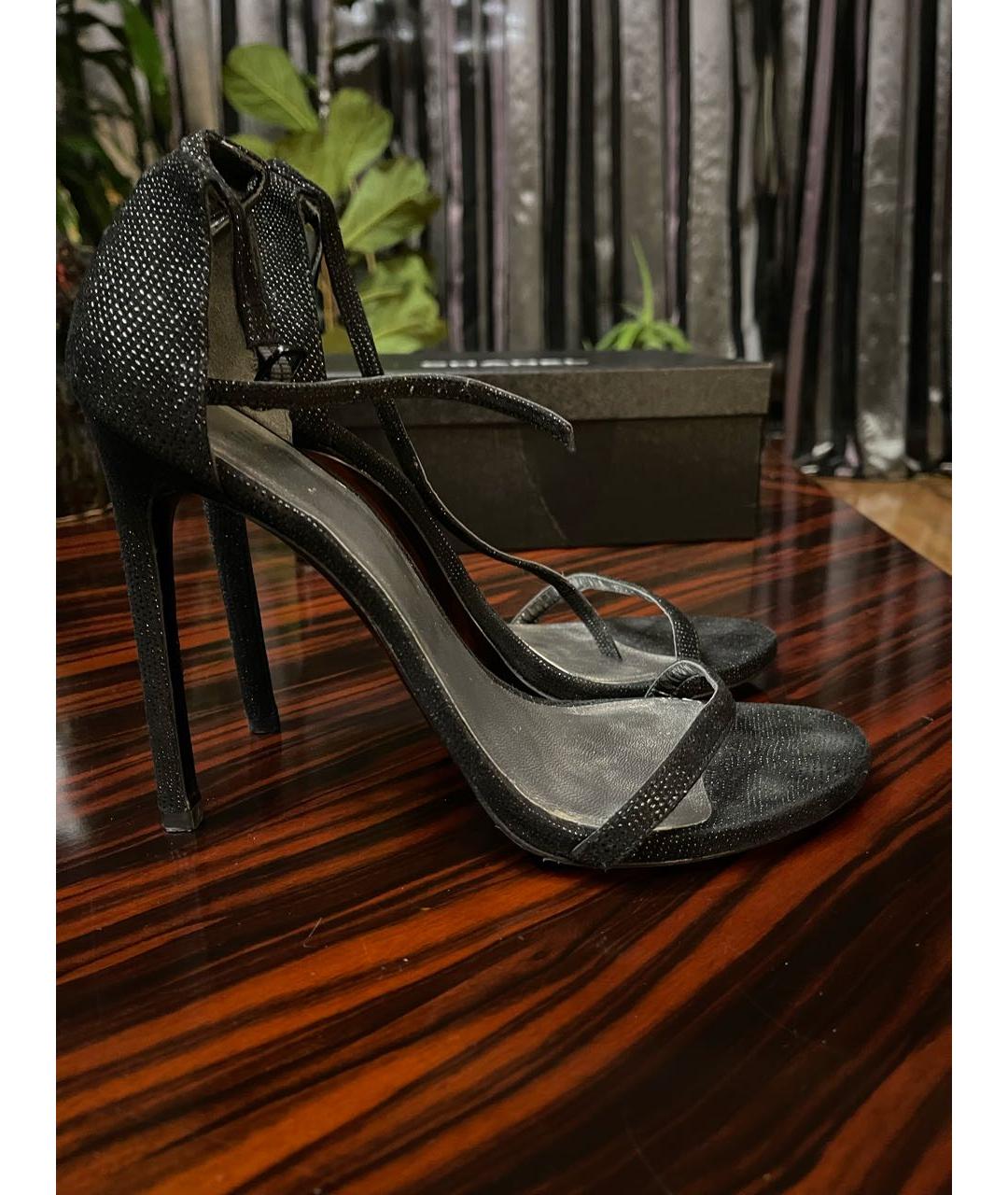 STUART WEITZMAN Черные нубуковые босоножки, фото 7