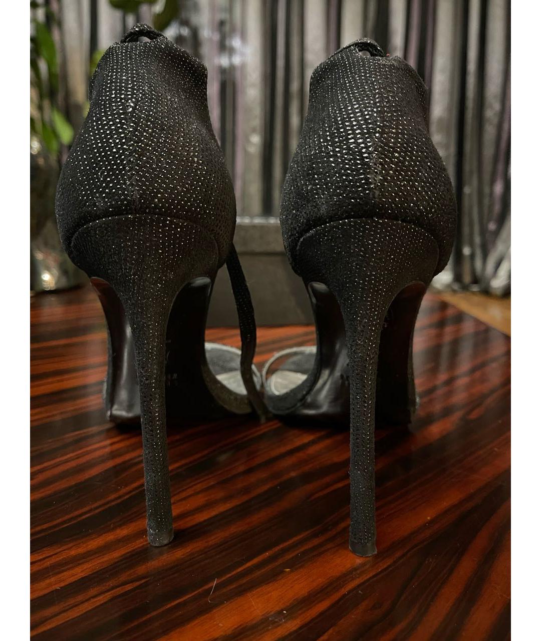 STUART WEITZMAN Черные нубуковые босоножки, фото 3