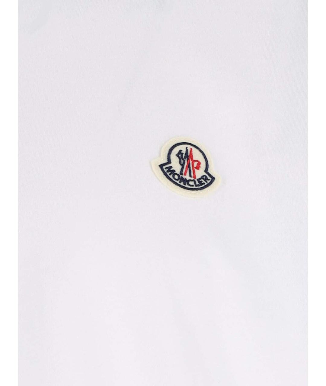 MONCLER Белая хлопковая футболка, фото 5