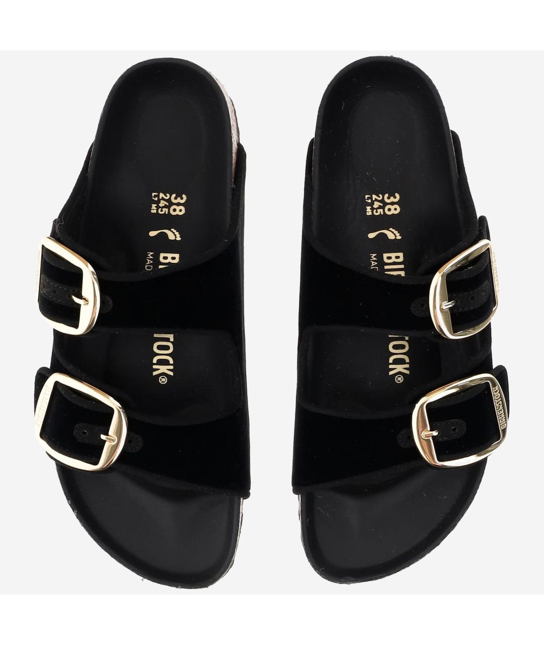 BIRKENSTOCK Черные бархатные сандалии, фото 2