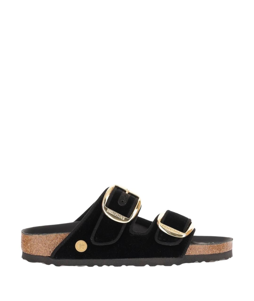 BIRKENSTOCK Черные бархатные сандалии, фото 1