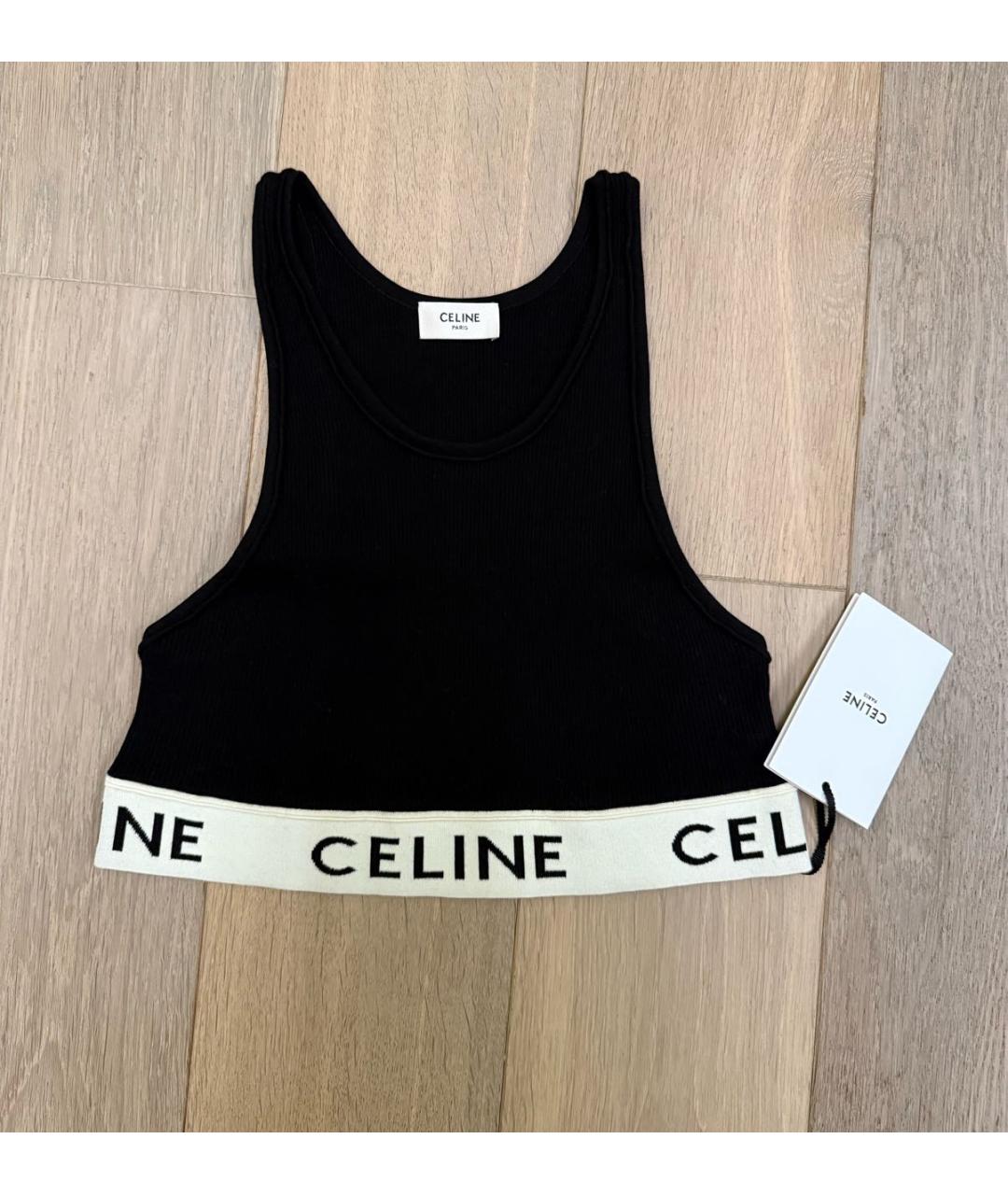 CELINE Черная майка, фото 3