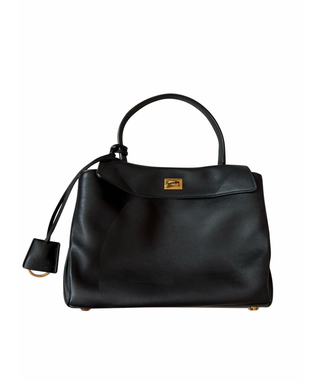 BALENCIAGA Черная кожаная сумка тоут, фото 1
