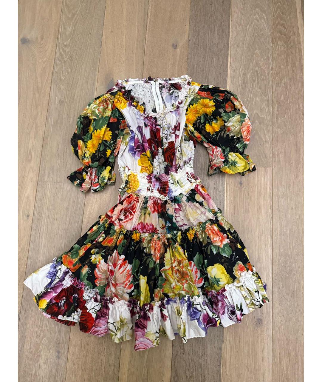 DOLCE&GABBANA Мульти хлопковое повседневное платье, фото 3