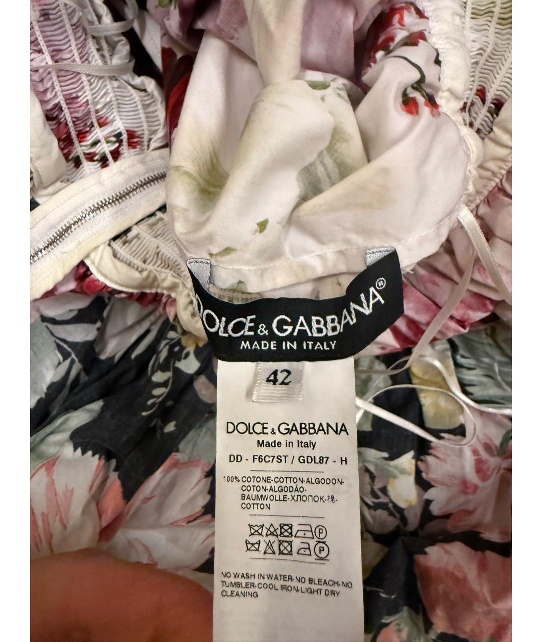 DOLCE&GABBANA Мульти хлопковое повседневное платье, фото 2