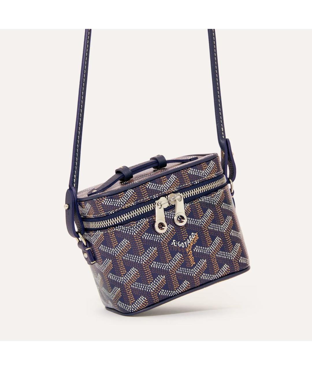 GOYARD Темно-синяя кожаная сумка через плечо, фото 3