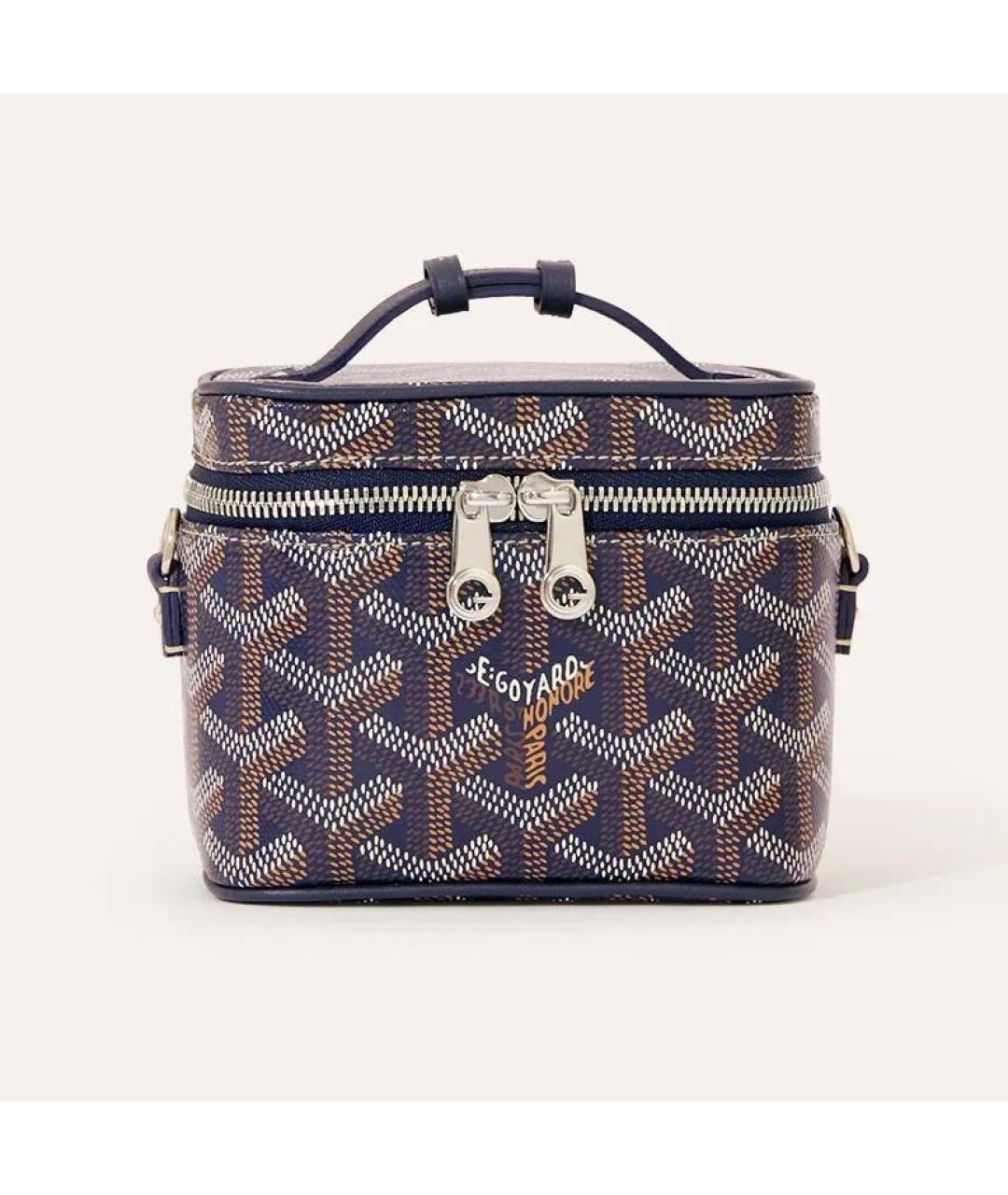 GOYARD Темно-синяя кожаная сумка через плечо, фото 5