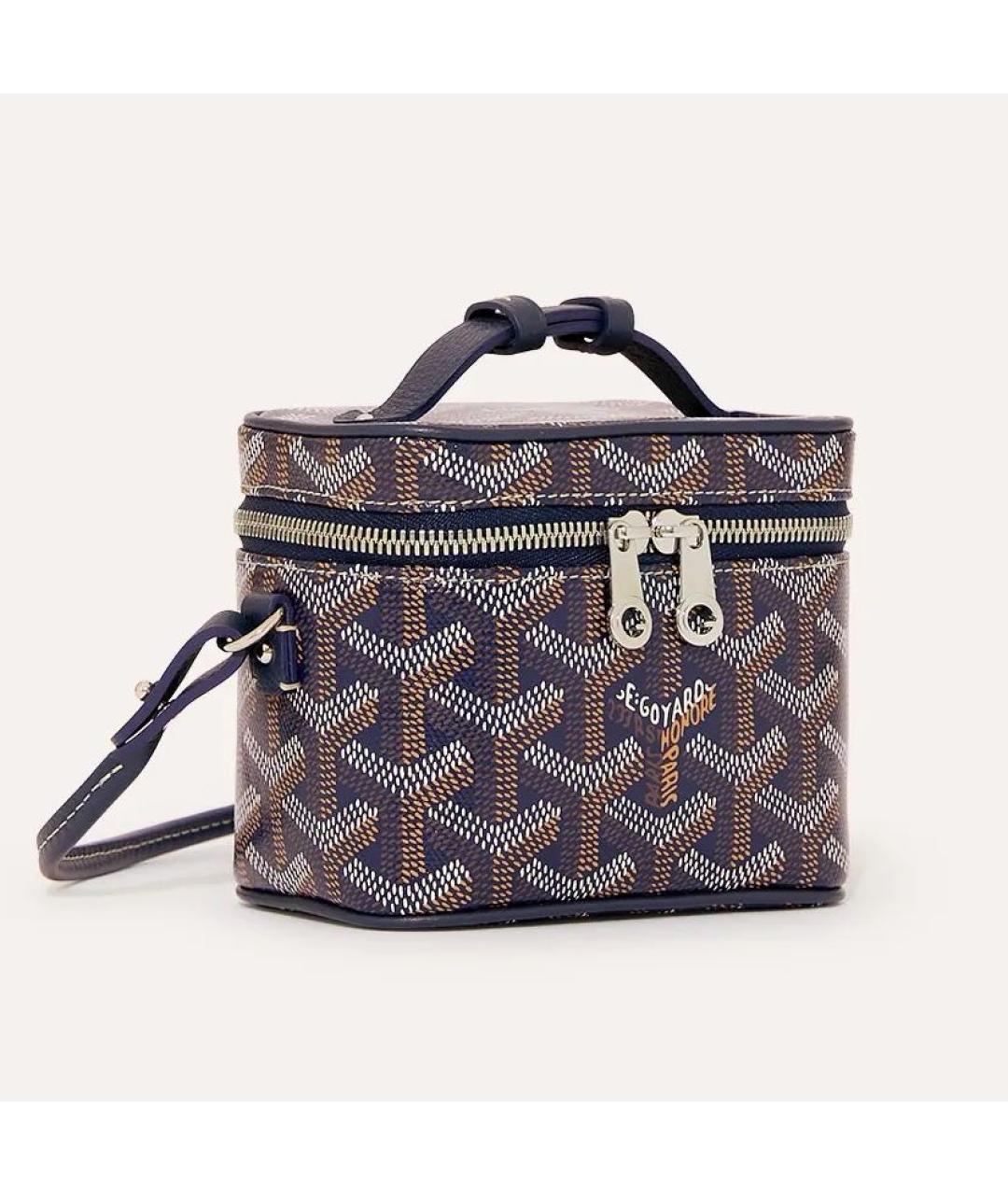 GOYARD Темно-синяя кожаная сумка через плечо, фото 2