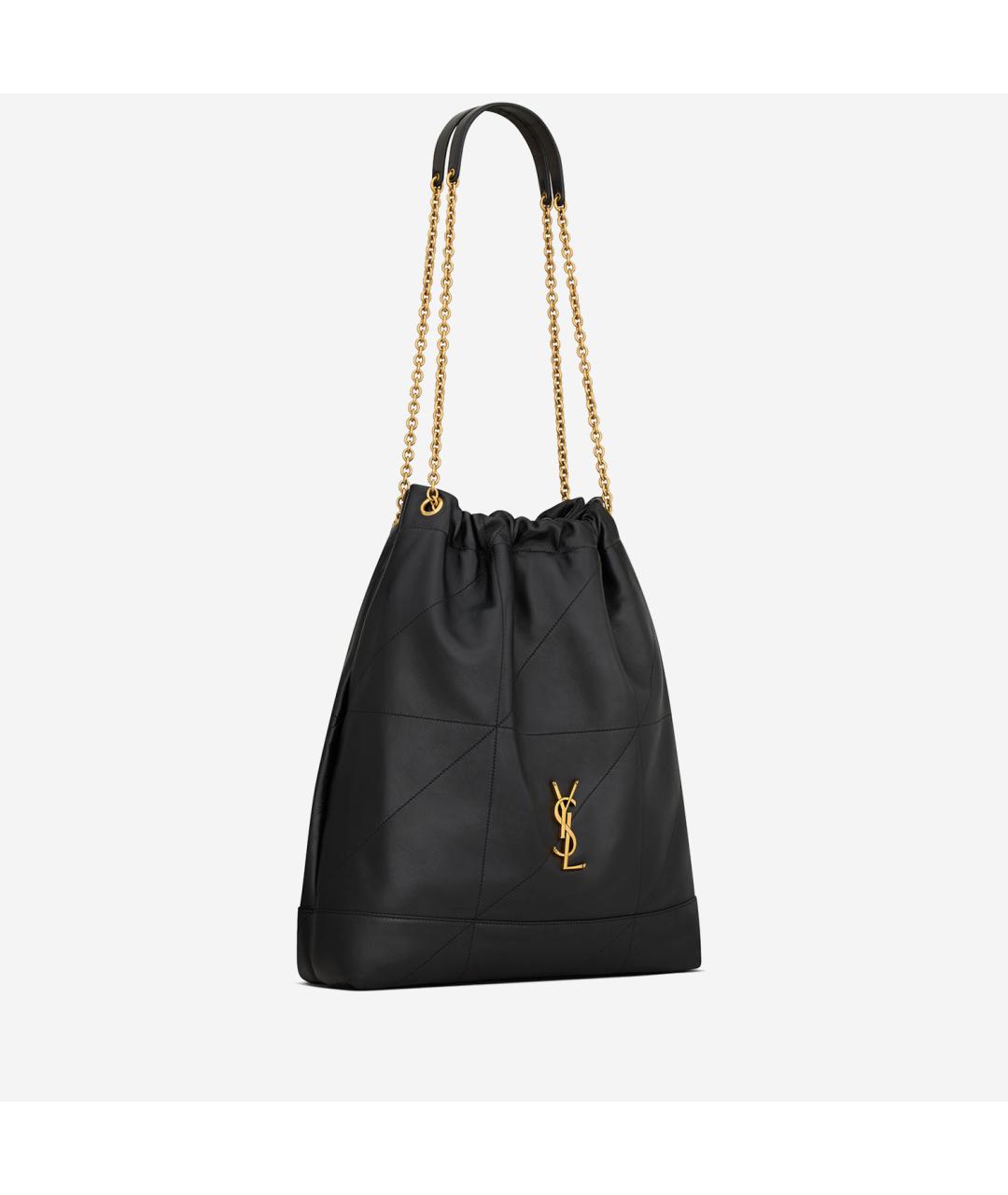 SAINT LAURENT Черная кожаная сумка тоут, фото 2