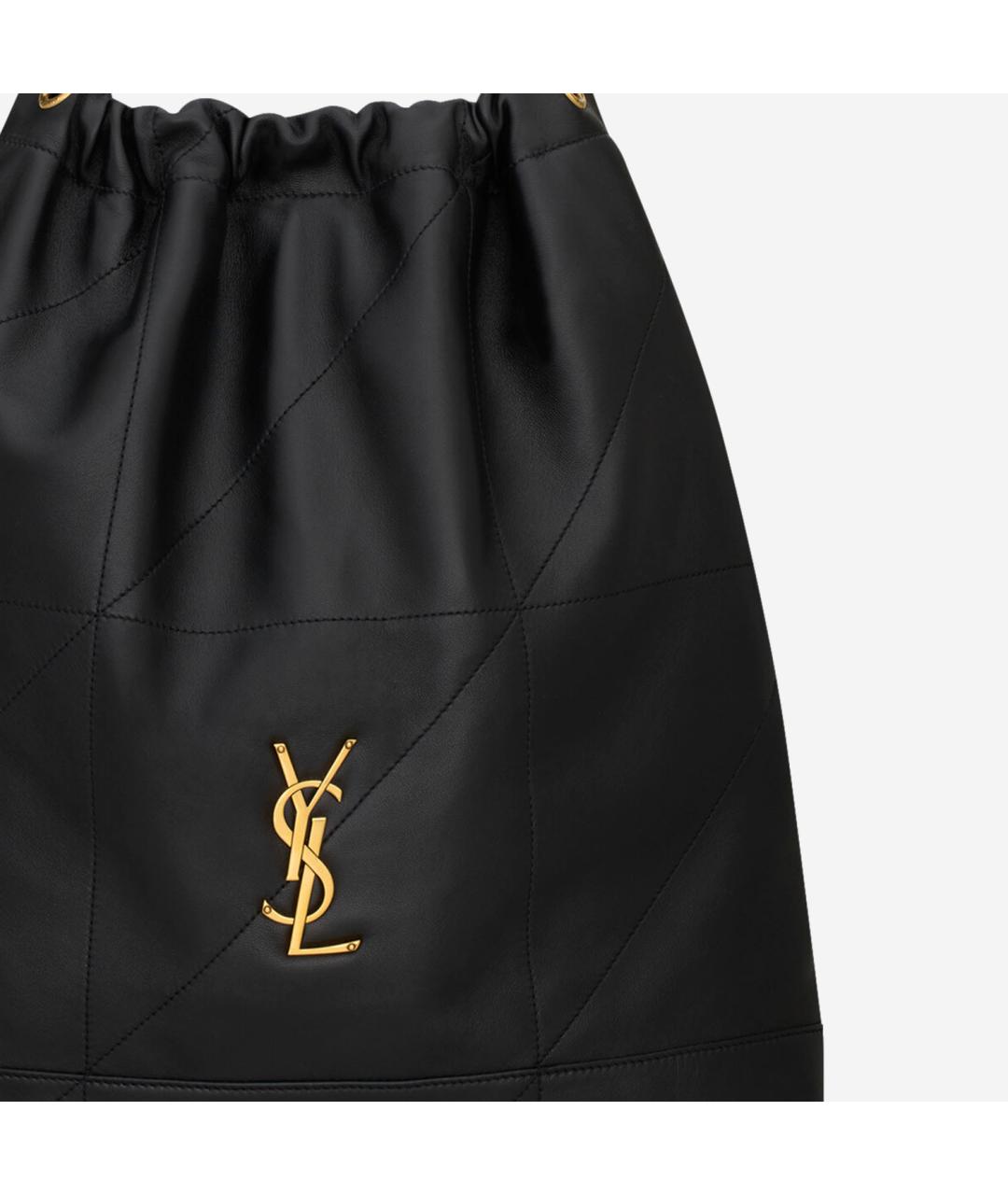 SAINT LAURENT Черная кожаная сумка тоут, фото 5