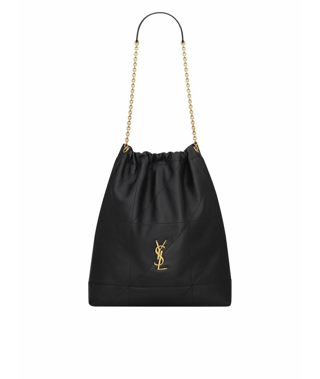 SAINT LAURENT Черная кожаная сумка тоут, фото 1