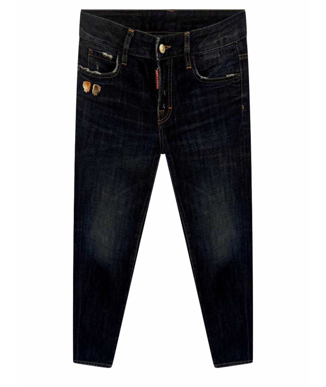 DSQUARED2 Темно-синие хлопковые прямые джинсы, фото 1