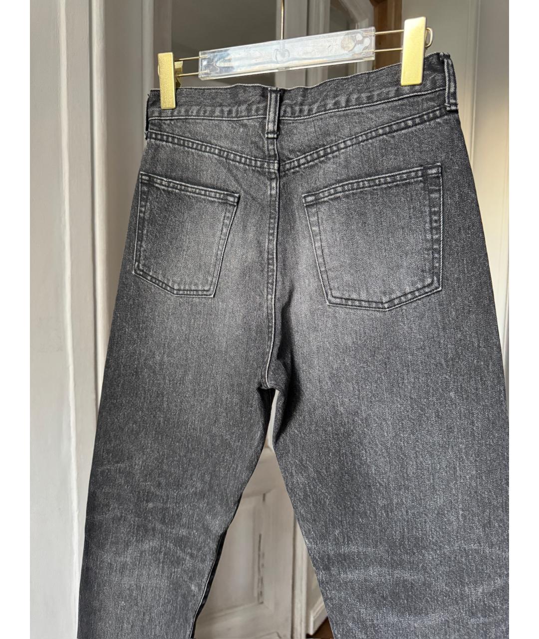 SAINT LAURENT Черные хлопковые прямые джинсы, фото 5