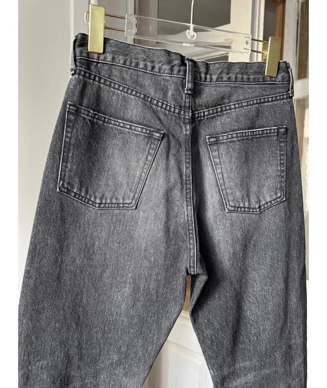 SAINT LAURENT Черные хлопковые прямые джинсы, фото 6