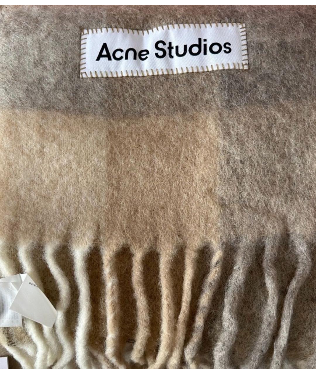 ACNE STUDIOS Бежевый шерстяной шарф, фото 5