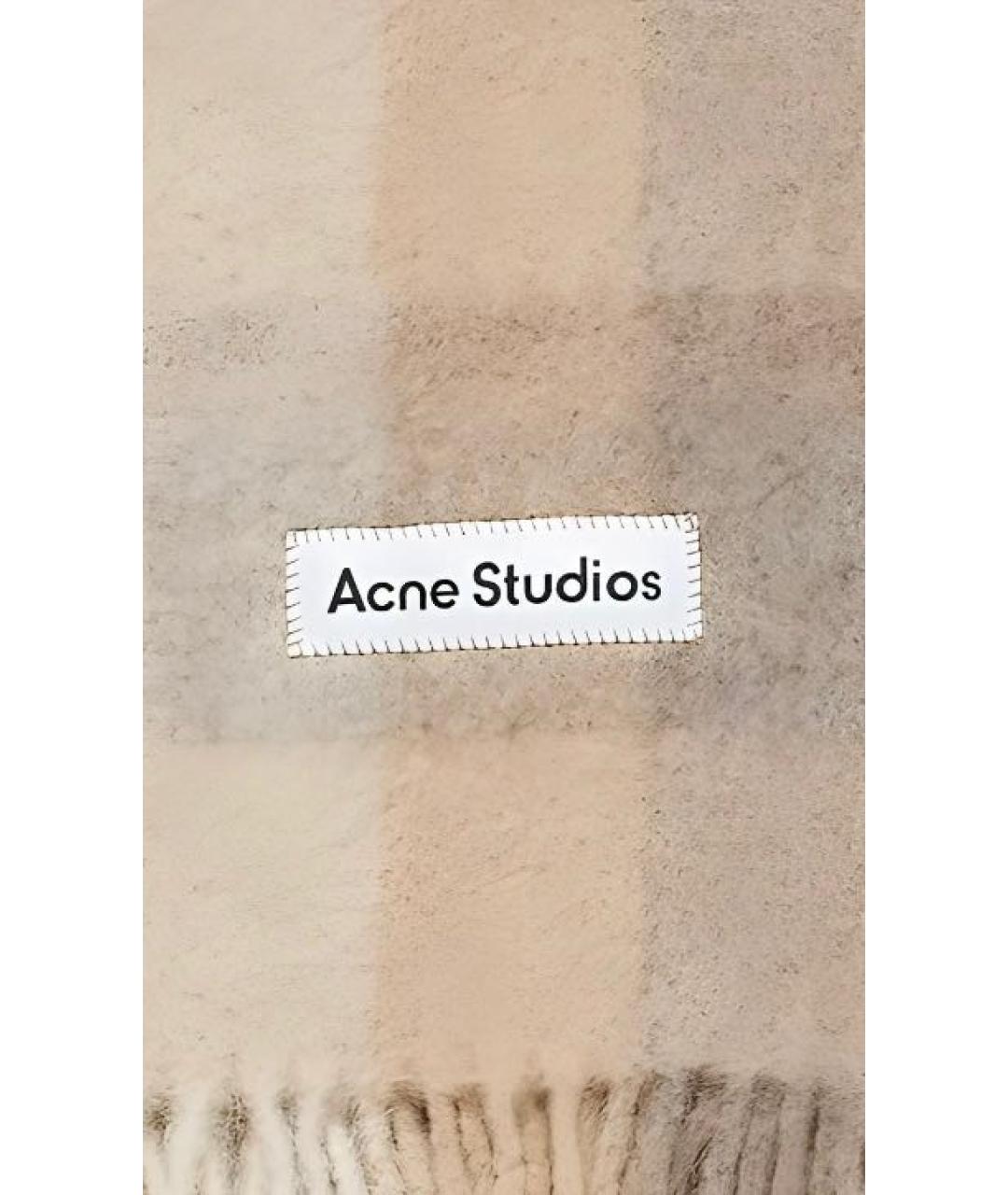 ACNE STUDIOS Бежевый шерстяной шарф, фото 2