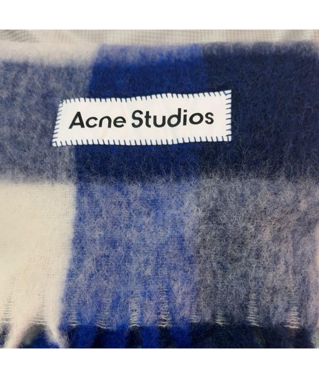ACNE STUDIOS Синий шерстяной шарф, фото 3