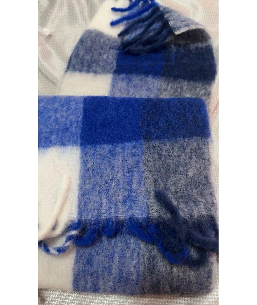 ACNE STUDIOS Синий шерстяной шарф, фото 4