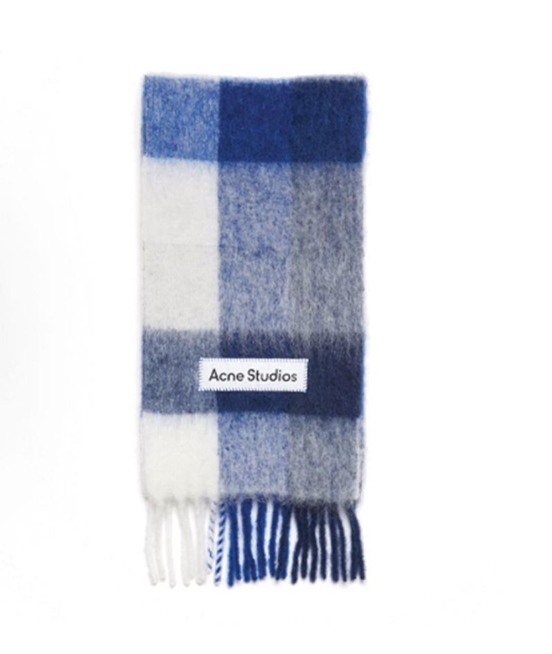 ACNE STUDIOS Синий шерстяной шарф, фото 1
