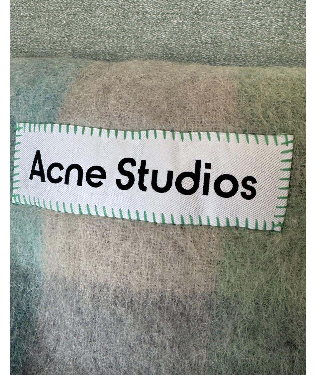 ACNE STUDIOS Голубой шерстяной шарф, фото 4