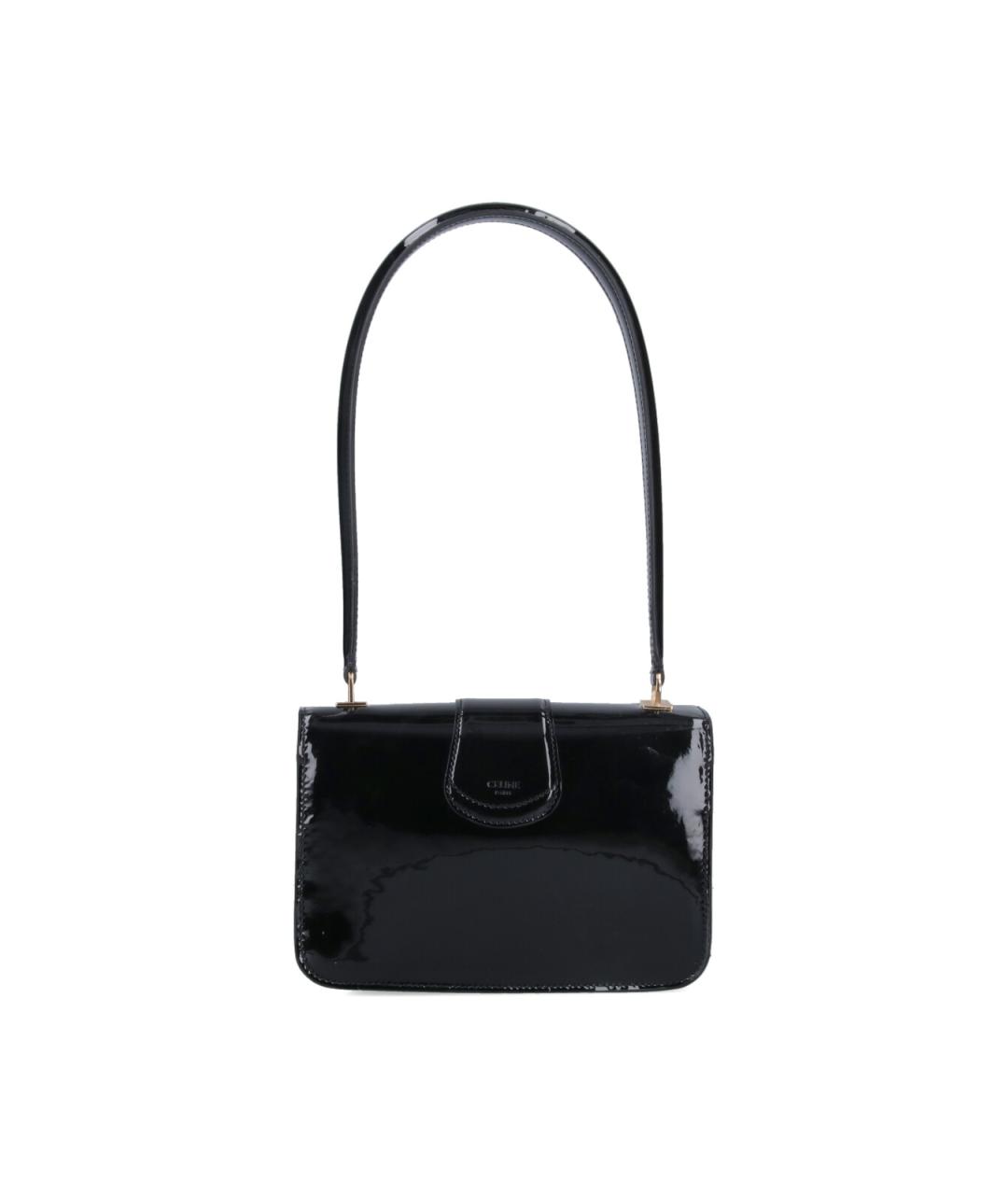 CELINE Черная сумка через плечо из лакированной кожи, фото 3