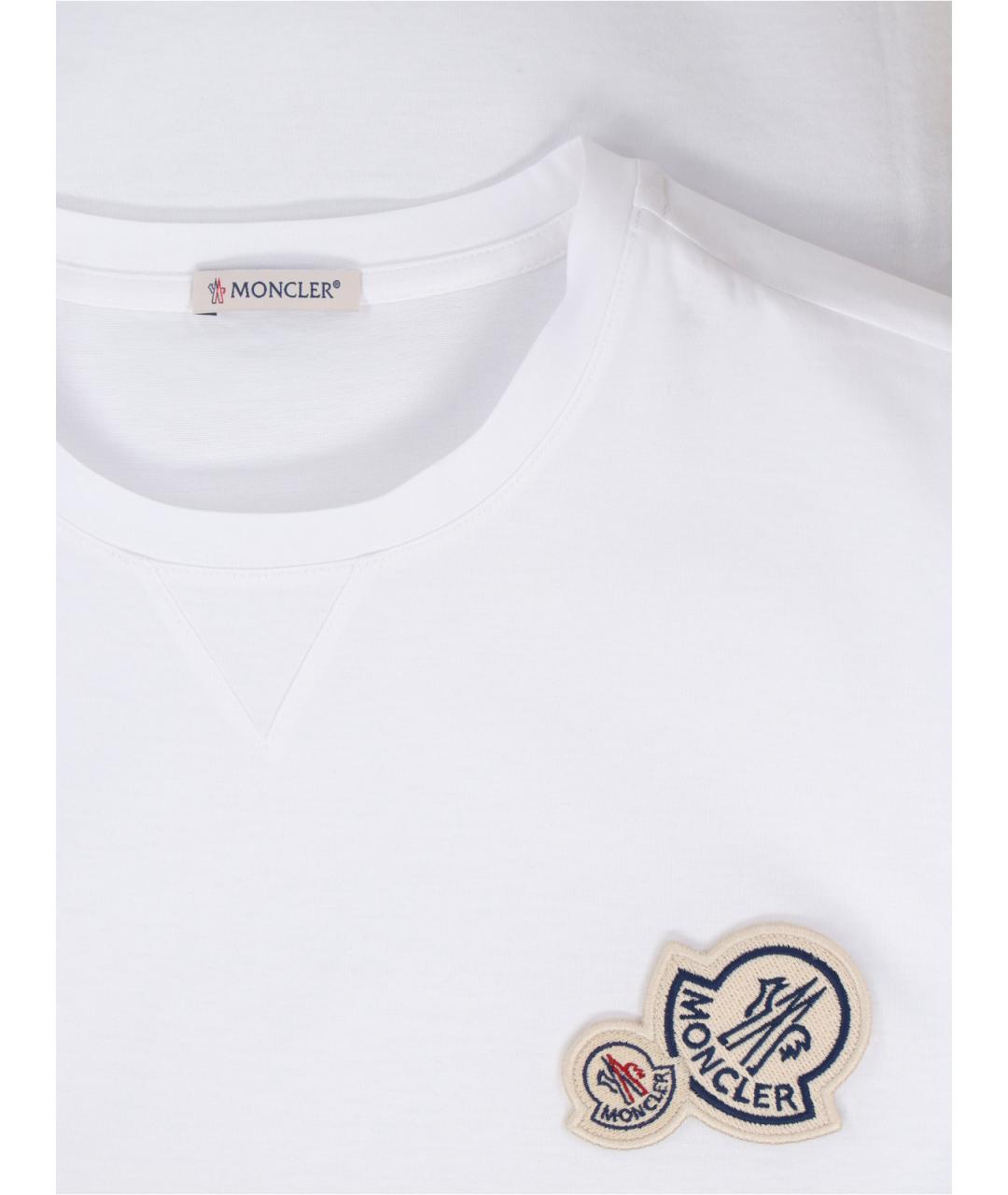 MONCLER Белая хлопковая футболка, фото 3