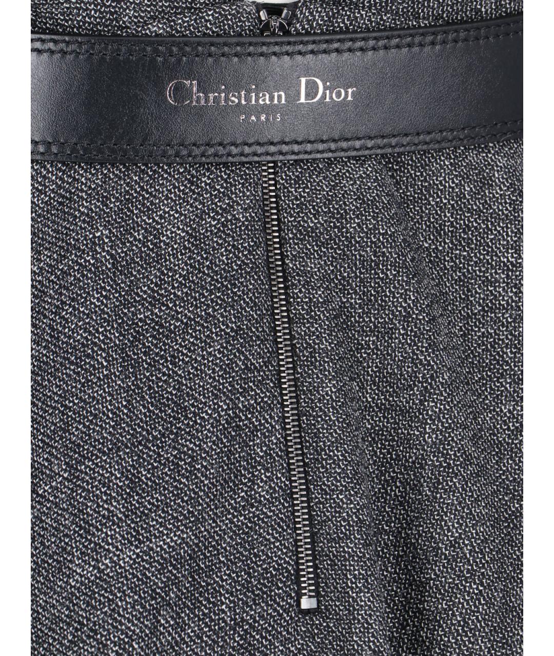 CHRISTIAN DIOR Серое шерстяное повседневное платье, фото 5