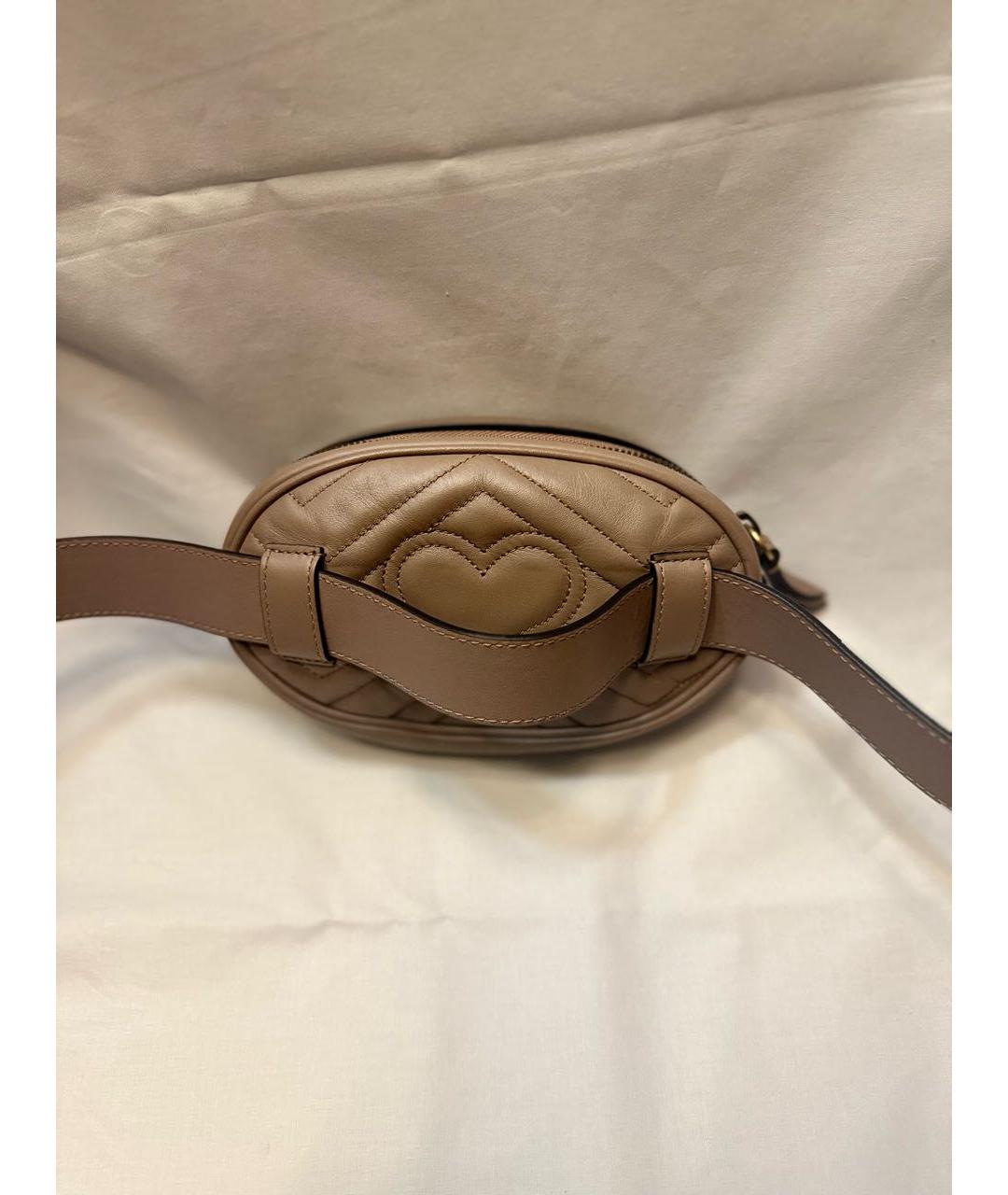 GUCCI Бежевая кожаная поясная сумка, фото 3