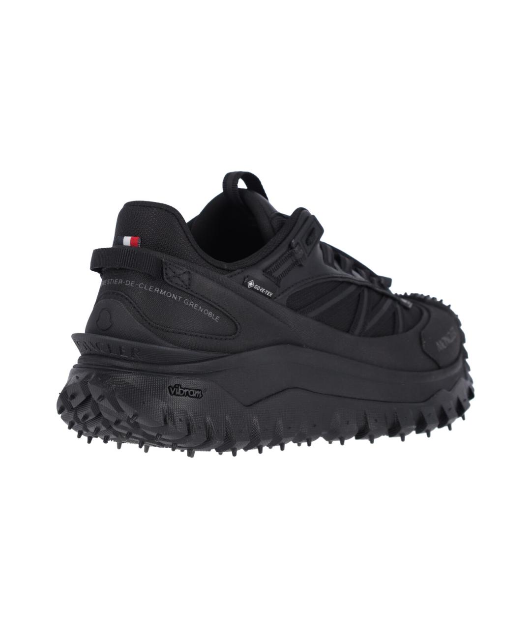 MONCLER Черные синтетические низкие кроссовки / кеды, фото 4