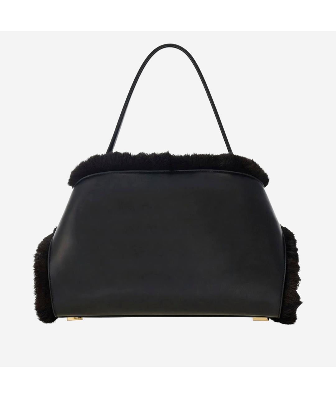 FERRAGAMO Черная кожаная сумка тоут, фото 3