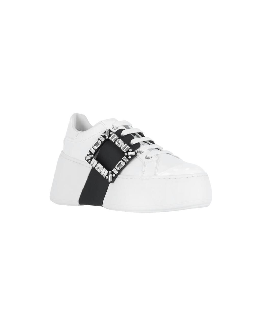 ROGER VIVIER Белые кожаные кеды, фото 2