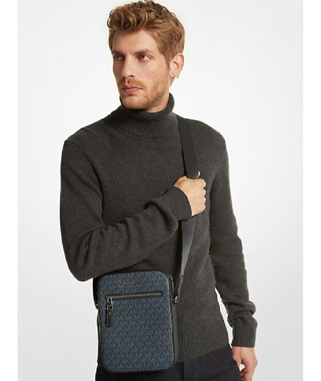 MICHAEL KORS Синяя сумка на плечо из искусственной кожи, фото 3