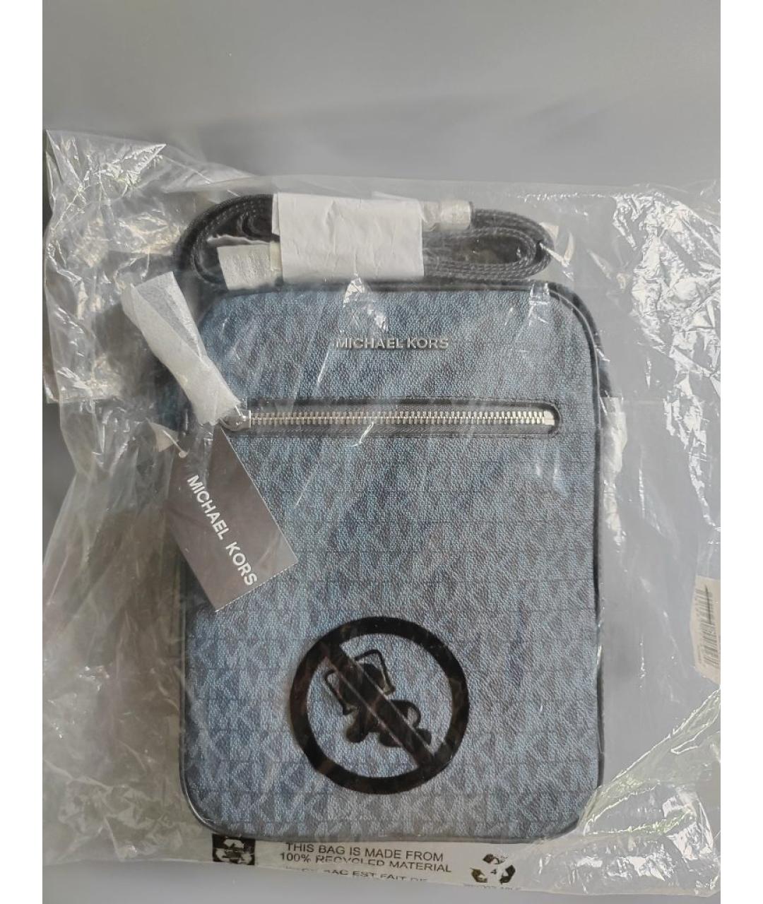 MICHAEL KORS Синяя сумка на плечо из искусственной кожи, фото 9