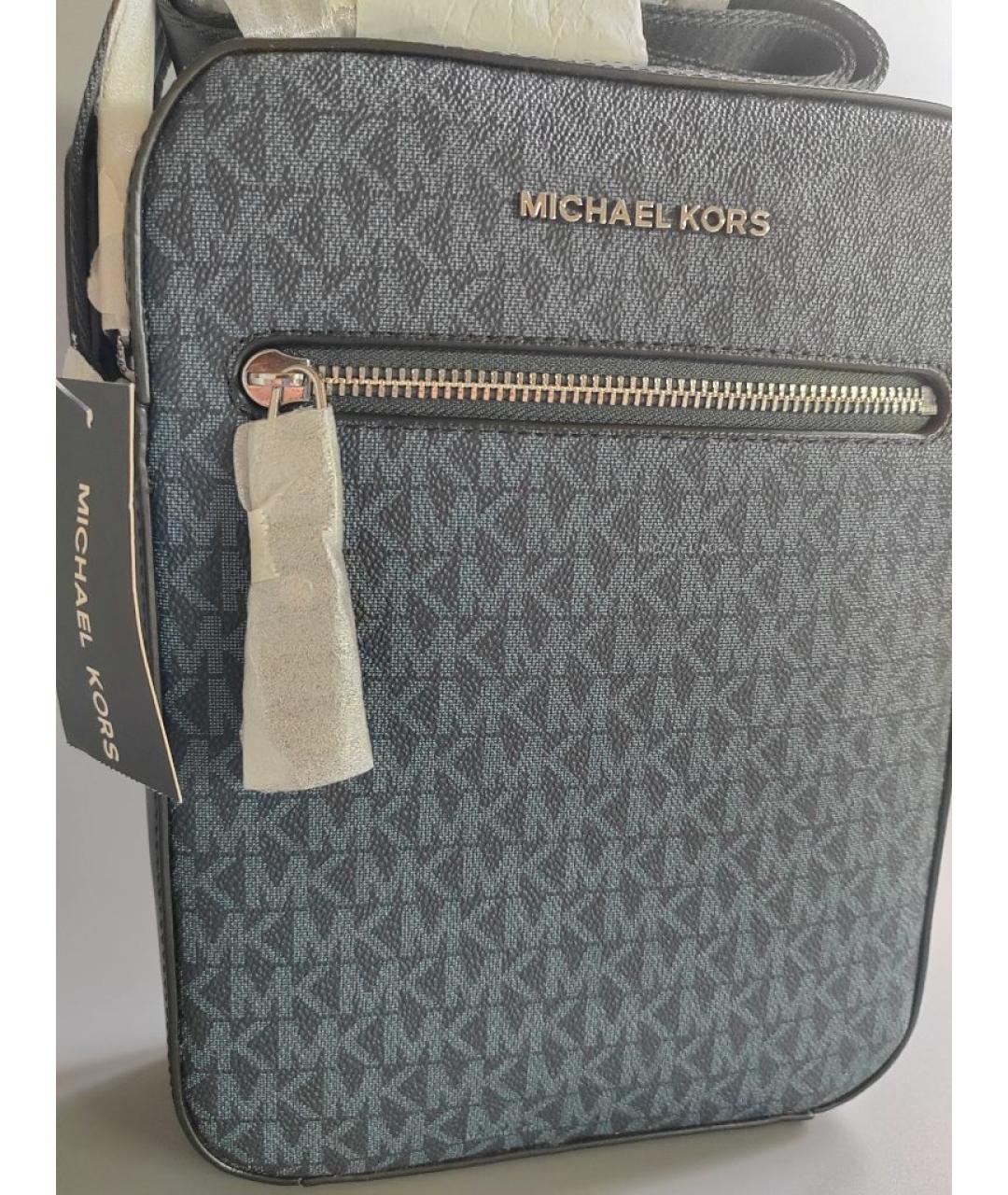 MICHAEL KORS Синяя сумка на плечо из искусственной кожи, фото 6