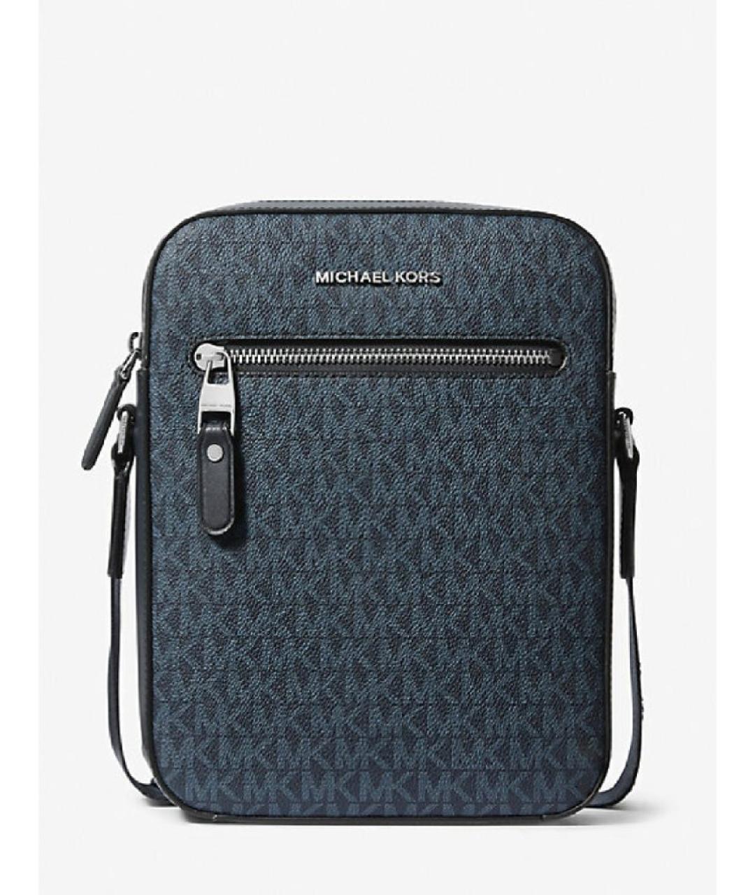 MICHAEL KORS Синяя сумка на плечо из искусственной кожи, фото 4