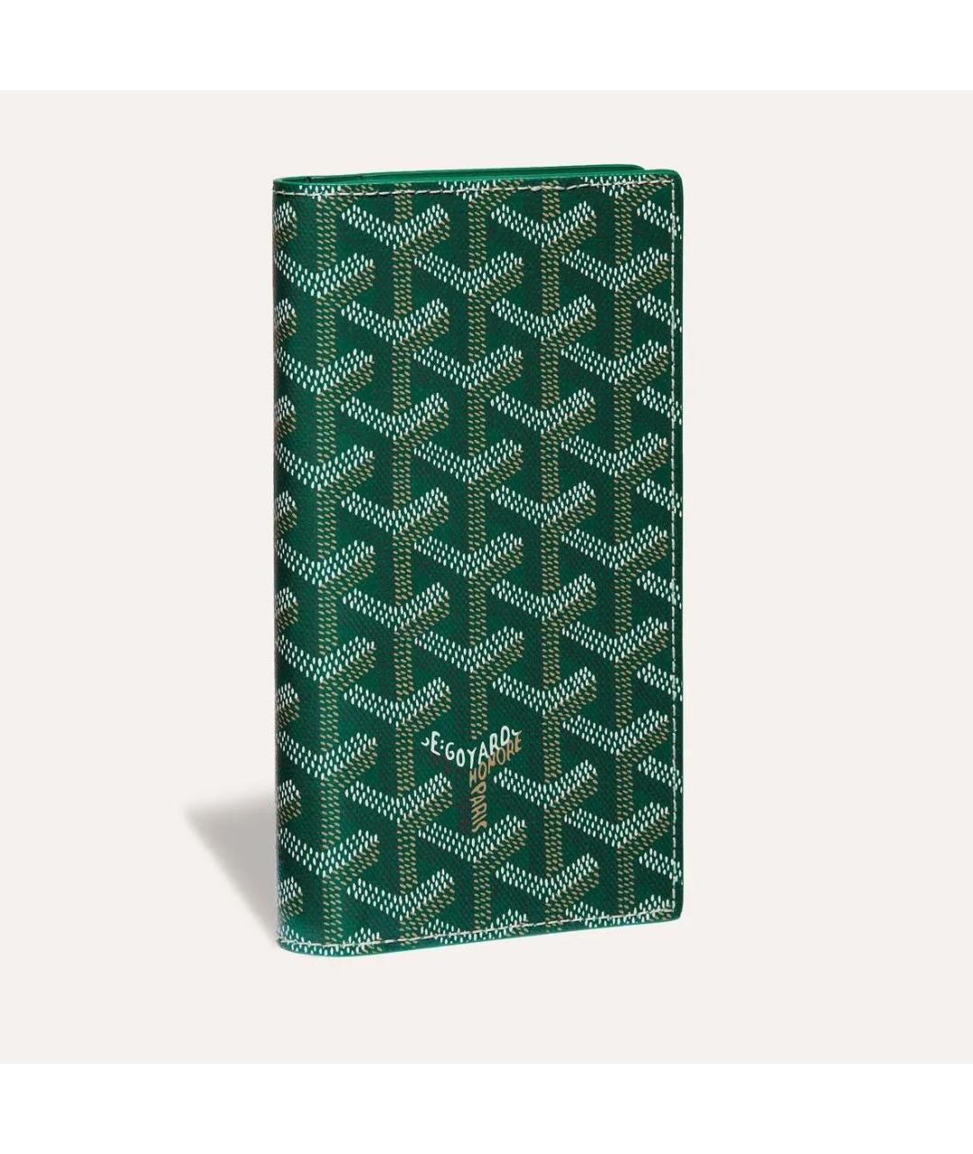 GOYARD Зеленый кожаный кошелек, фото 4