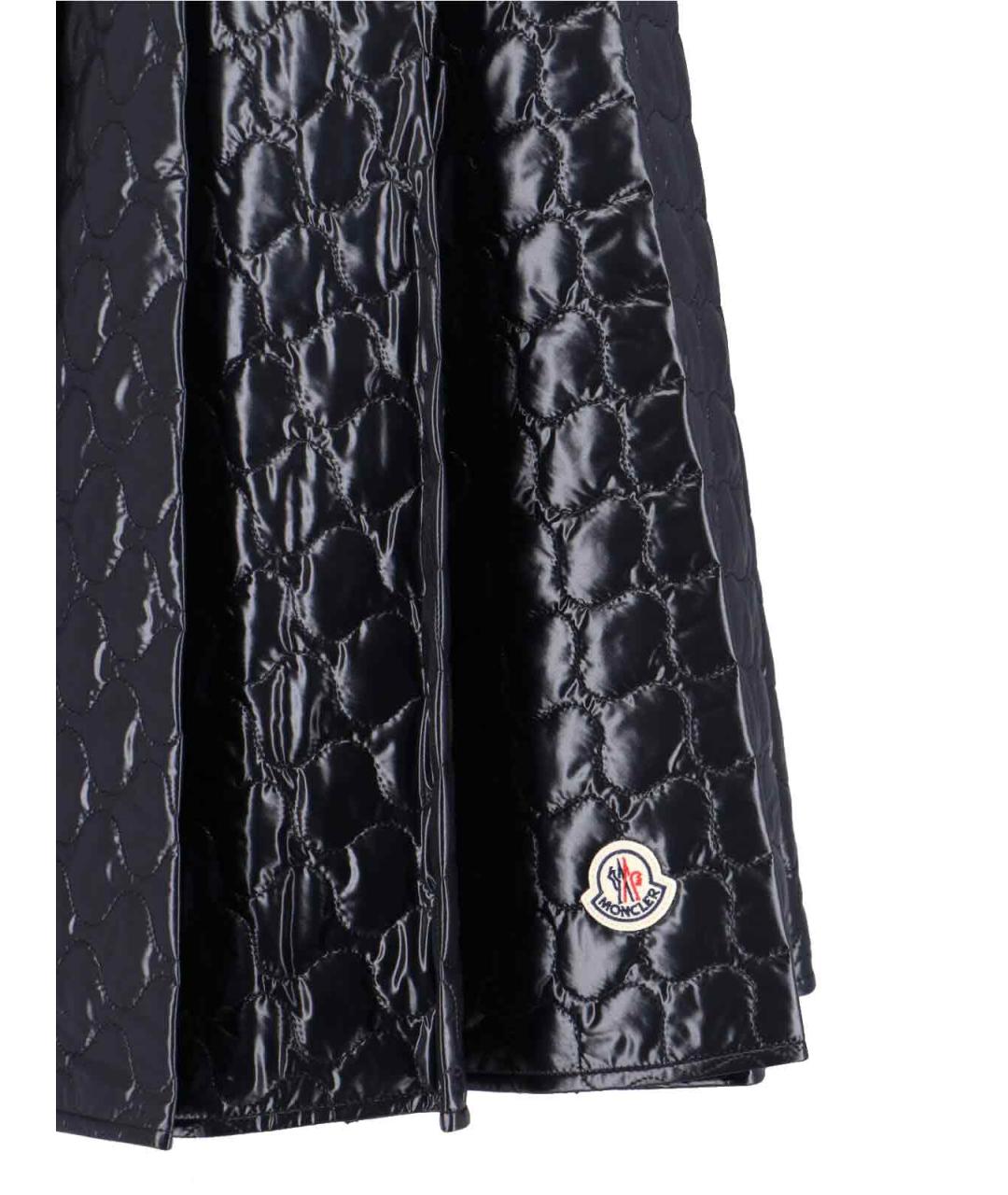 MONCLER Темно-синяя полиамидовая юбка миди, фото 4