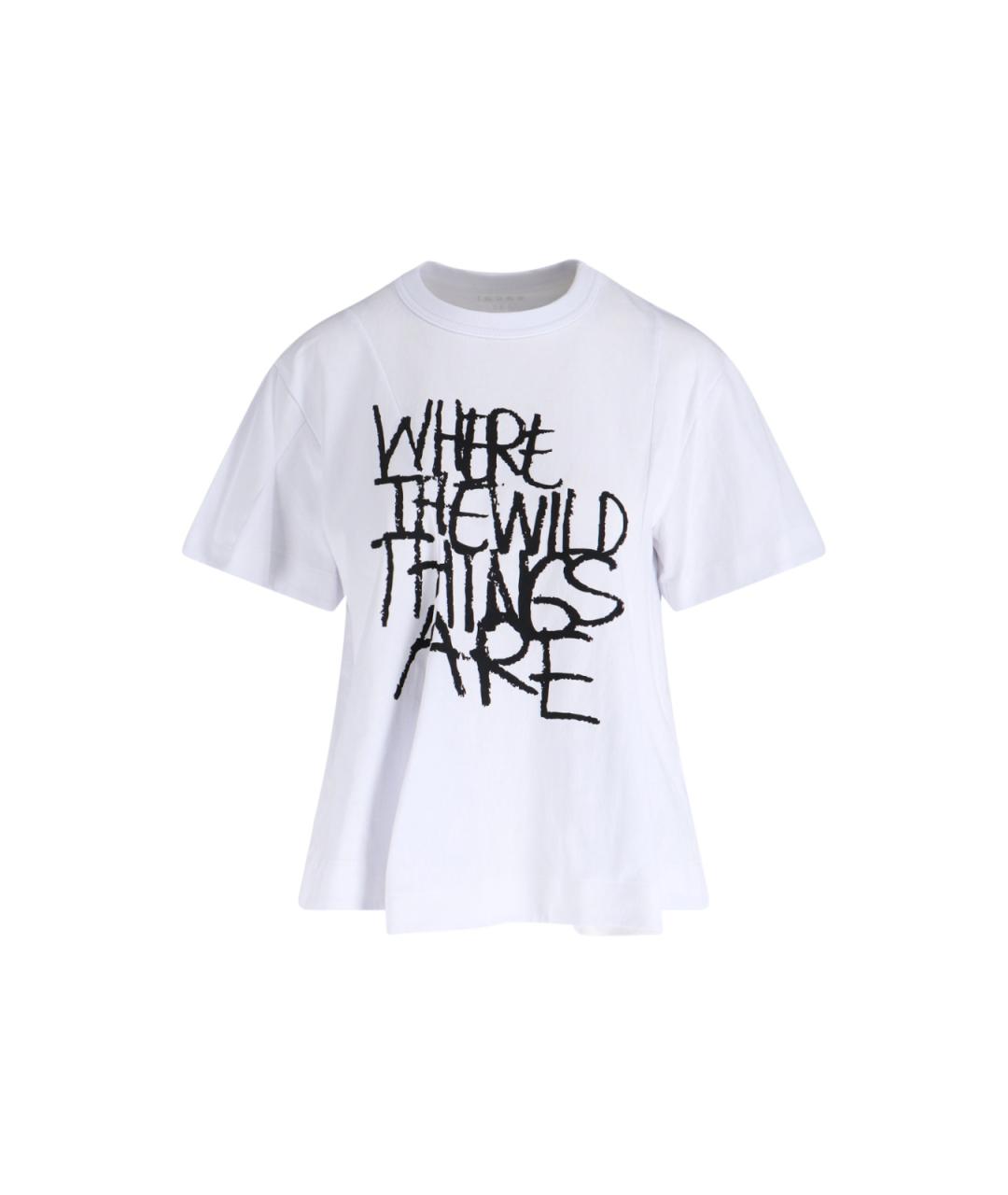 SACAI Белая хлопковая футболка, фото 1