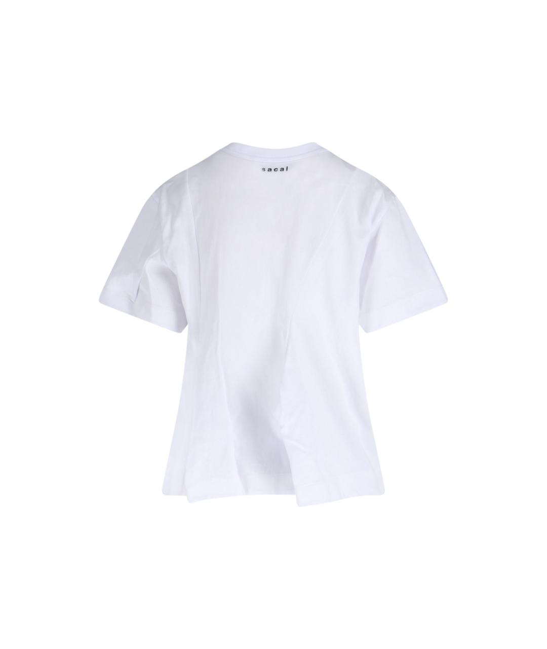 SACAI Белая хлопковая футболка, фото 2