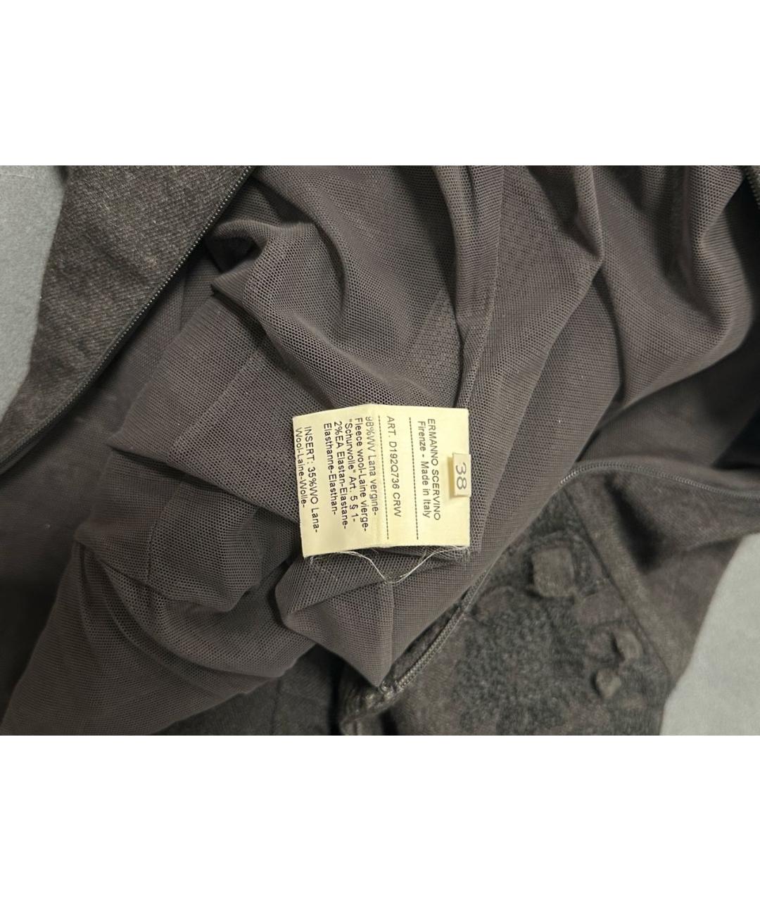 ERMANNO SCERVINO Антрацитовое шерстяное повседневное платье, фото 4