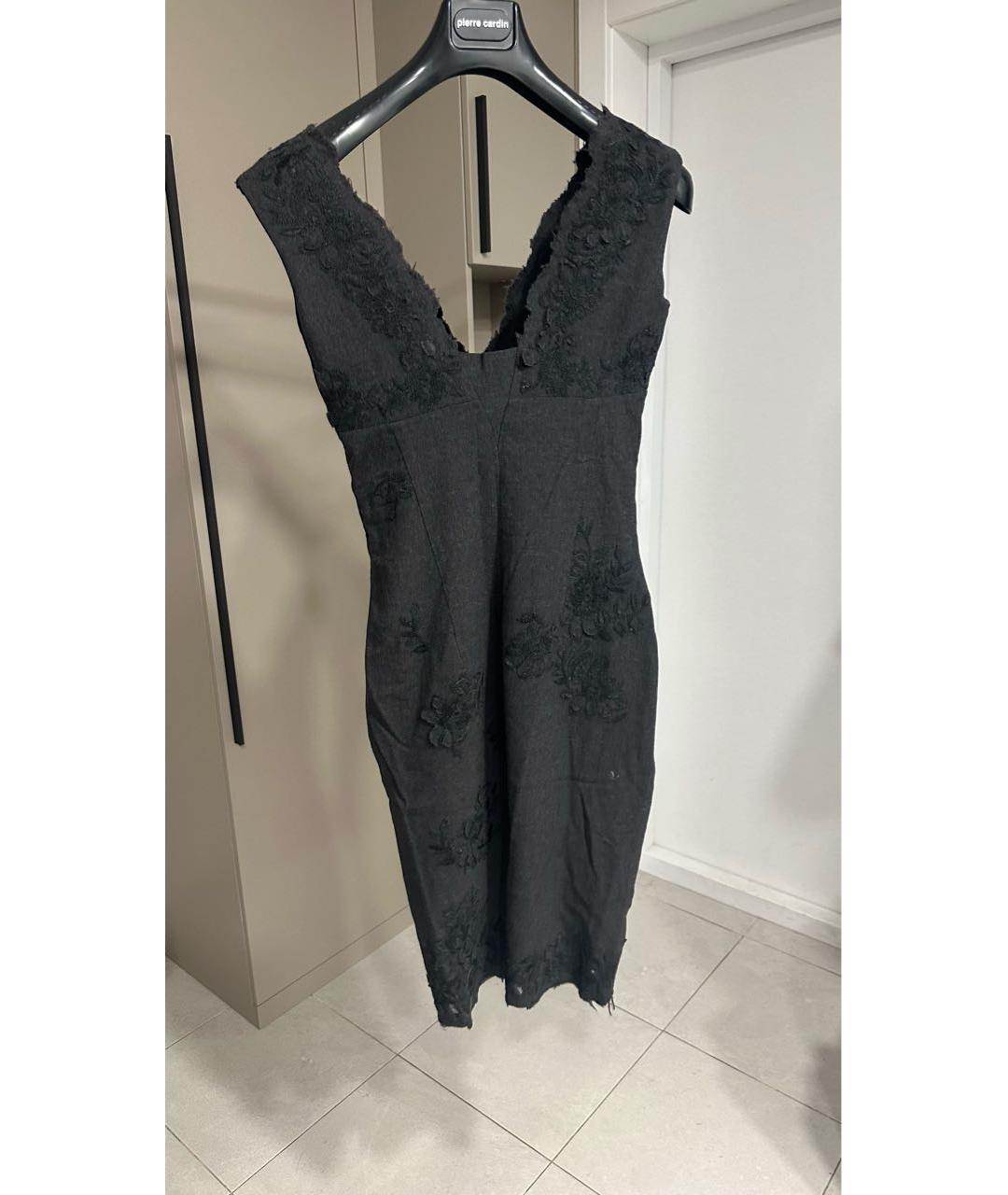 ERMANNO SCERVINO Антрацитовое шерстяное повседневное платье, фото 7