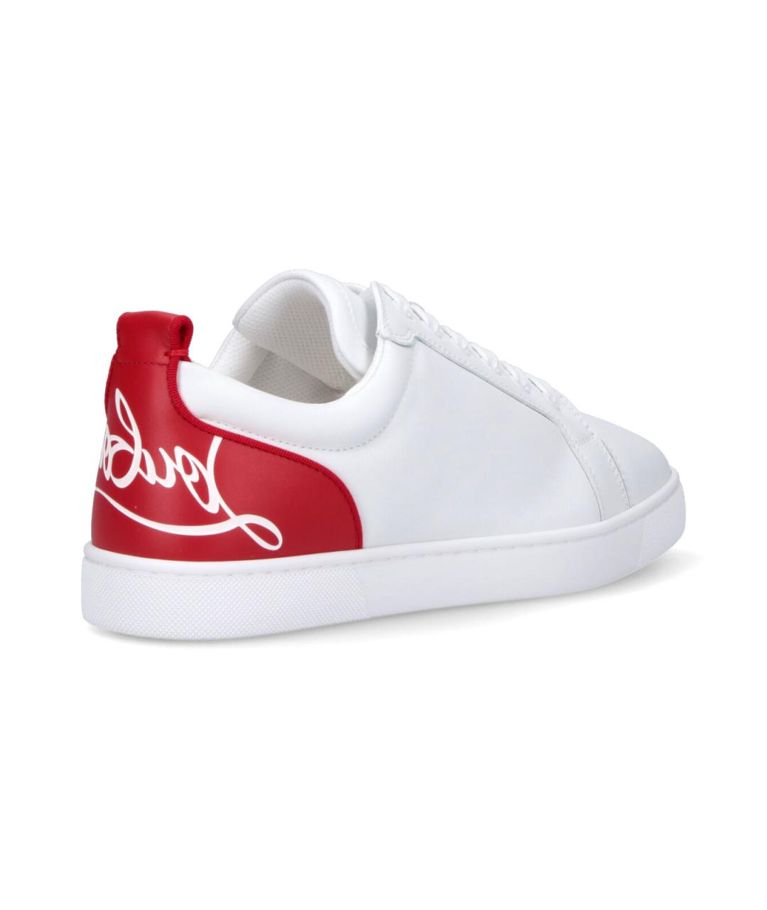 CHRISTIAN LOUBOUTIN Белые кожаные низкие кроссовки / кеды, фото 4