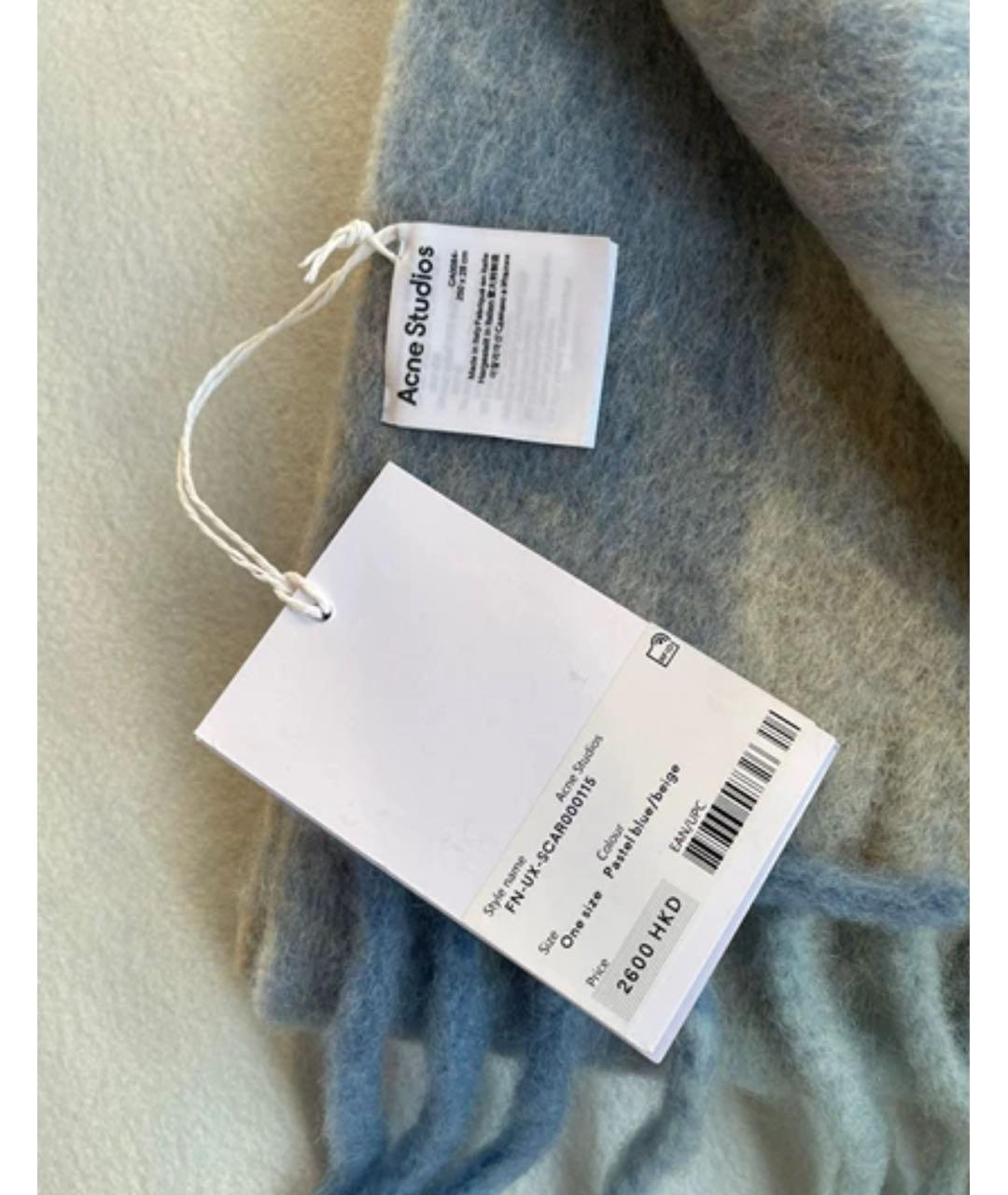 ACNE STUDIOS Голубой шерстяной шарф, фото 5