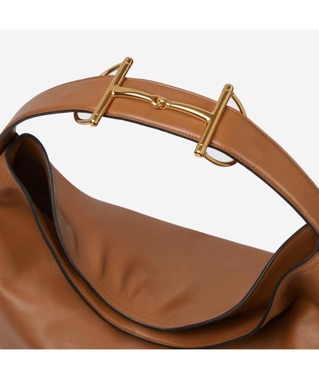 GUCCI Коричневая кожаная сумка через плечо, фото 6